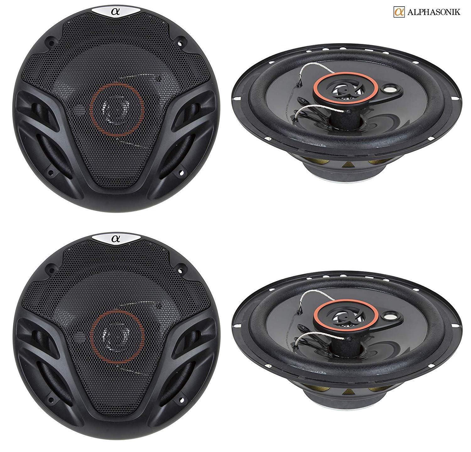 Amazon.com: Alphasonik 4 New (2 Pairs) AS26 6.5 inch 350 Watts Max