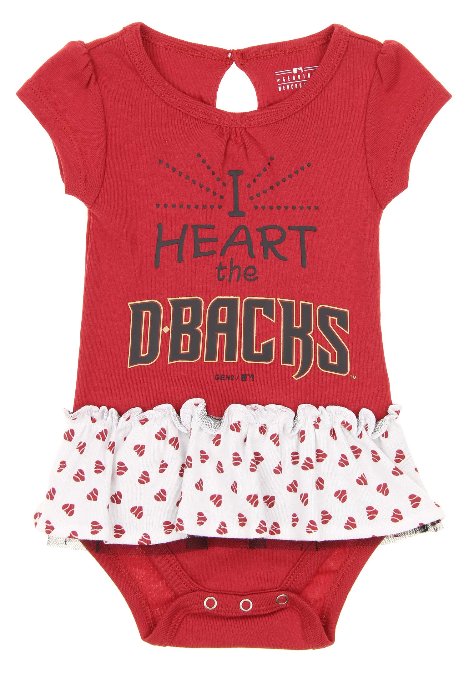 Outerstuff MLB Newborn Girls Play with Heart 2pack Creeper Set, Arizona Diamondbacks 3-6 Months