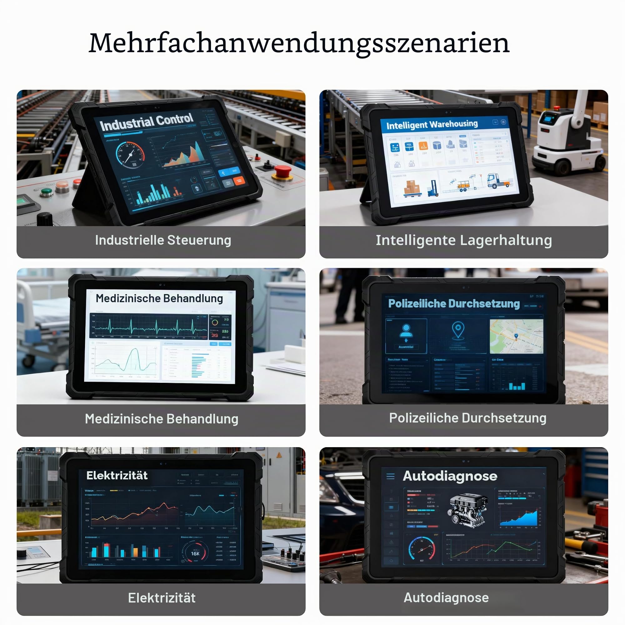 Robustes Tablet PC-HEIGAOLAPC Outdoor Industrielles Tablet 10,1” Wasserdicht IP67 Win 11 Pro, N4105, 8GB Ram, 128GB Rom, Sonnenlichtlesbares 1920x1200 IPS Display, 4G LTE, 8000mAh, HDMI, Type-C, RS232