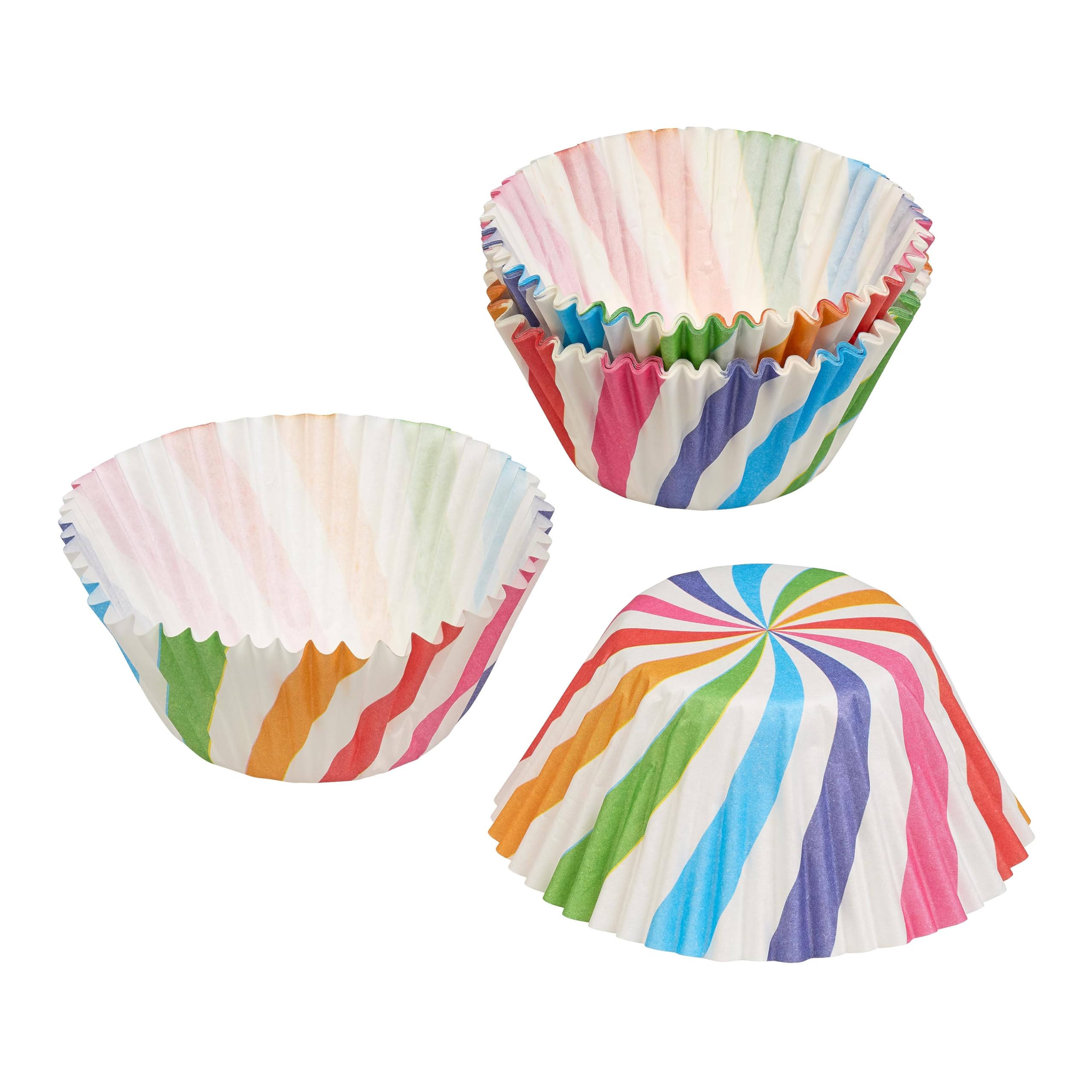 Tala Paper Cupcake Cases, Pack of 32 Eco-Friendly Baking Cases,Rainbow Swirl Design, Standard Size Cupcake Liners