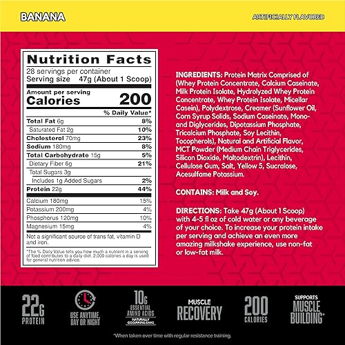 Miniatura 2 de BSN SYNTHA-6 Proteína de suero en polvo caseína micelar aislado de proteína de leche plátano 28 porciones el embalaje puede variar 291 libras