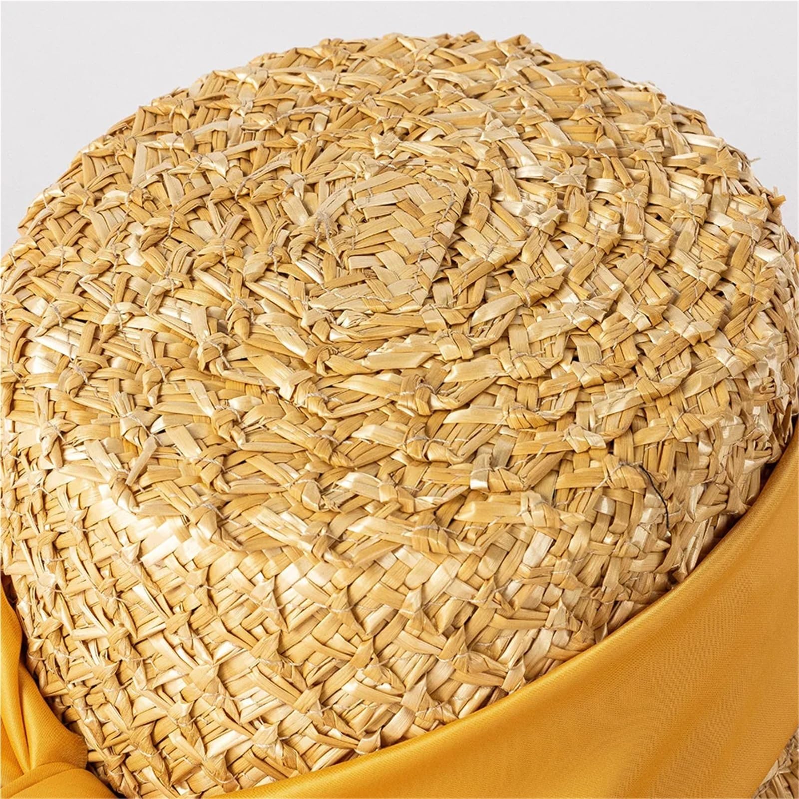 Sombrero De Paja Para Mujer Sombrero de paja pétalos tejido a mano, moda primavera y verano, con ala grande lazo for mujer, playa, sol al aire libre