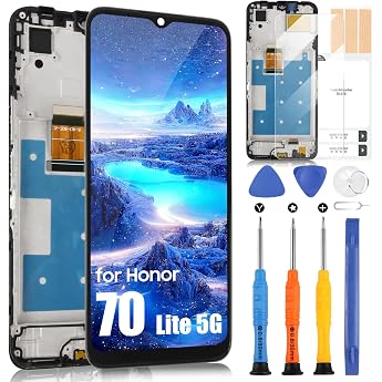 LCD Display for Honor 70 Lite 5G Display for Honor 70 Lite 5G RBN-NX1 LCD Screen Touchscreen Assembly with Repair Kit Black with Frame 6.5 Inch