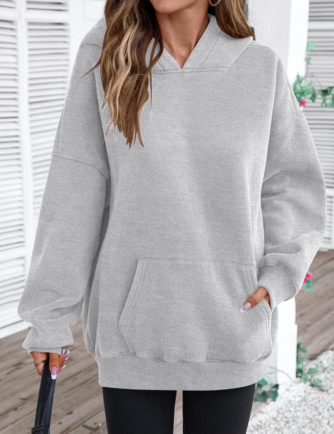 LOMON Hoodies for Women Oversized Sweatshirt Hooded Long Sleeve Casual Fleece Tops Pullover Sweater with Pocket - Image 3