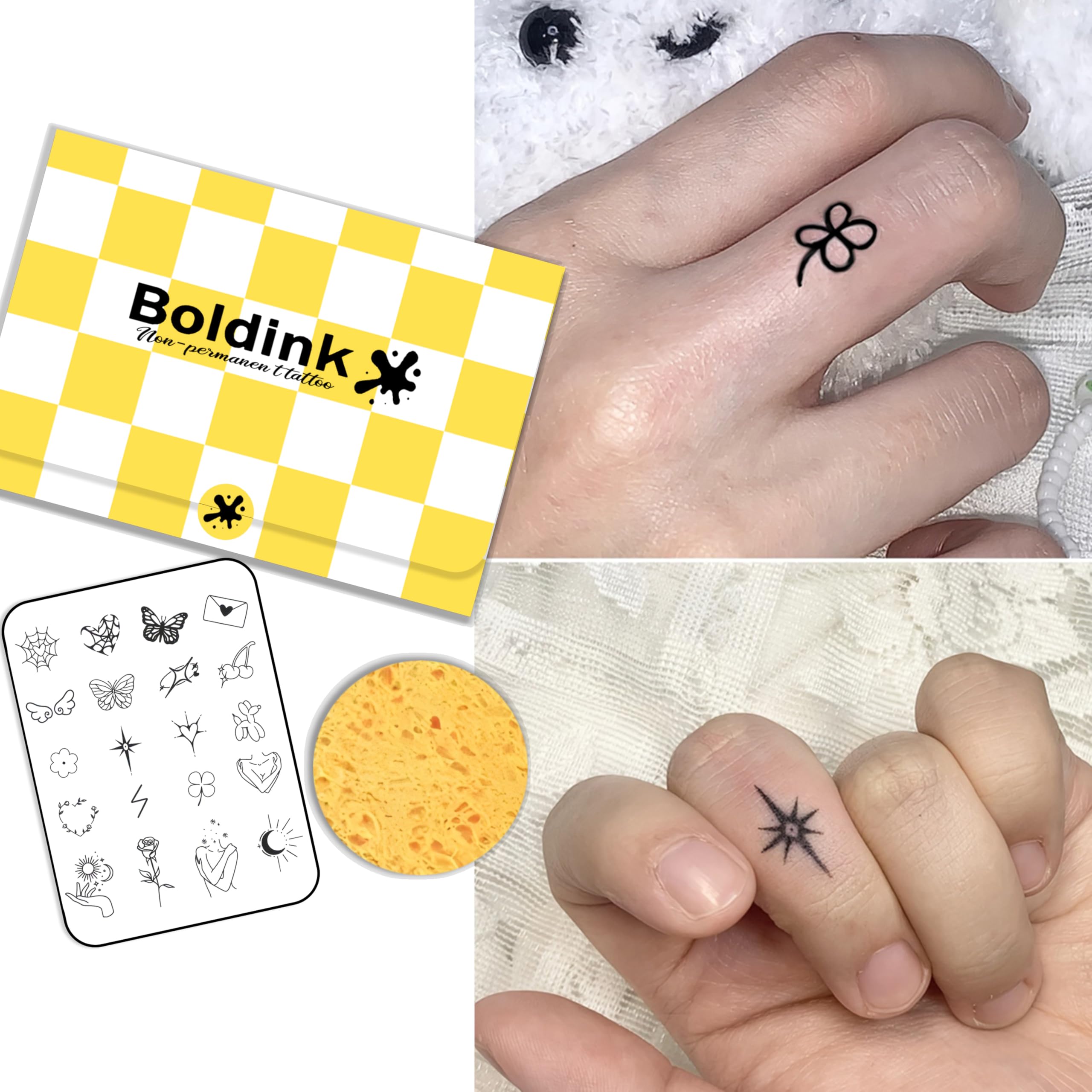 Boldink Semi-permanent Tattoos,Party Gifts,Realistic Finger Tattoos,Waterproof and Non-reflective,Suitable for Boys and Girls,Exquisite Packaging(