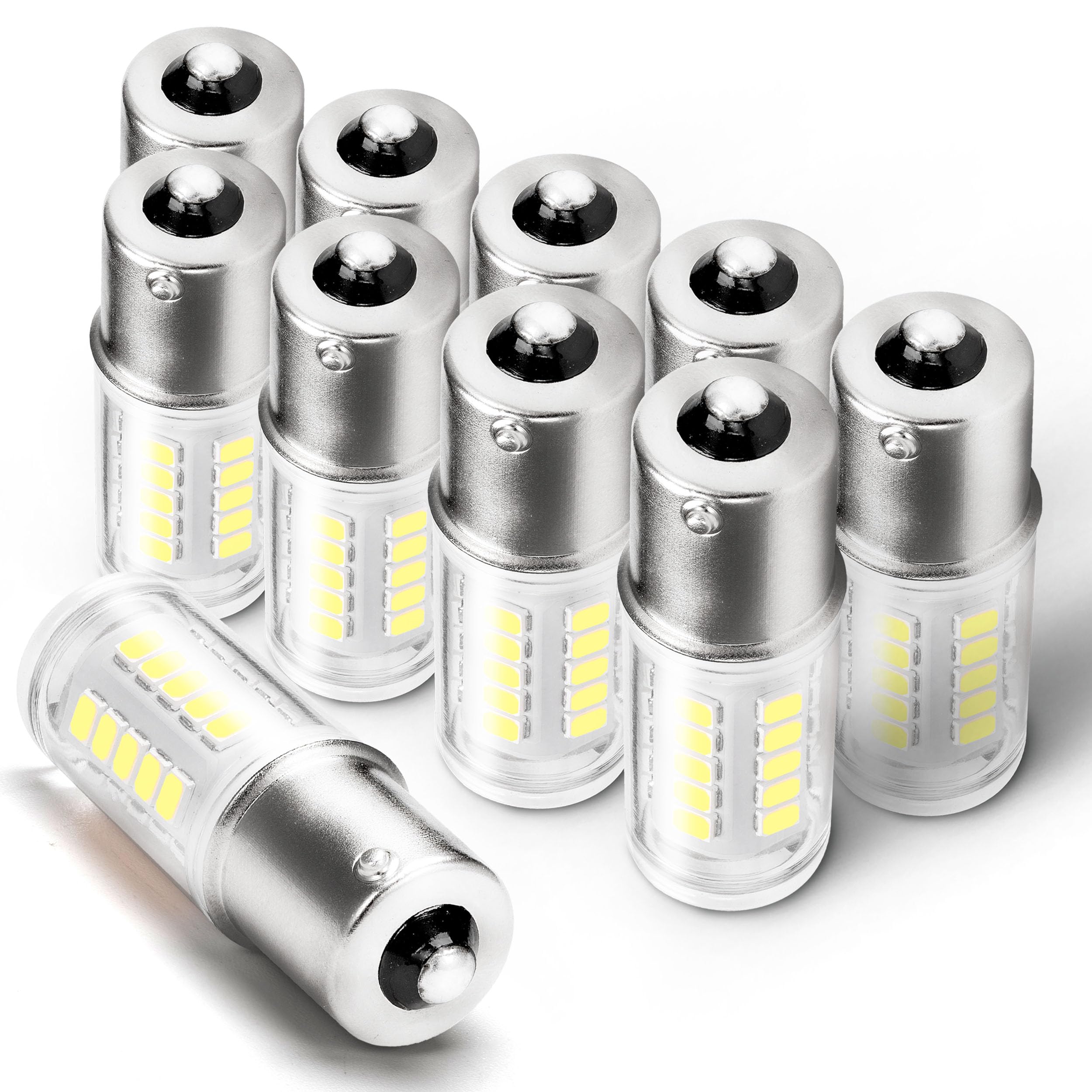 BA15S 1156 1141 1003 7506 LED Bulbs, 6000K White, Bayonet Single Contact