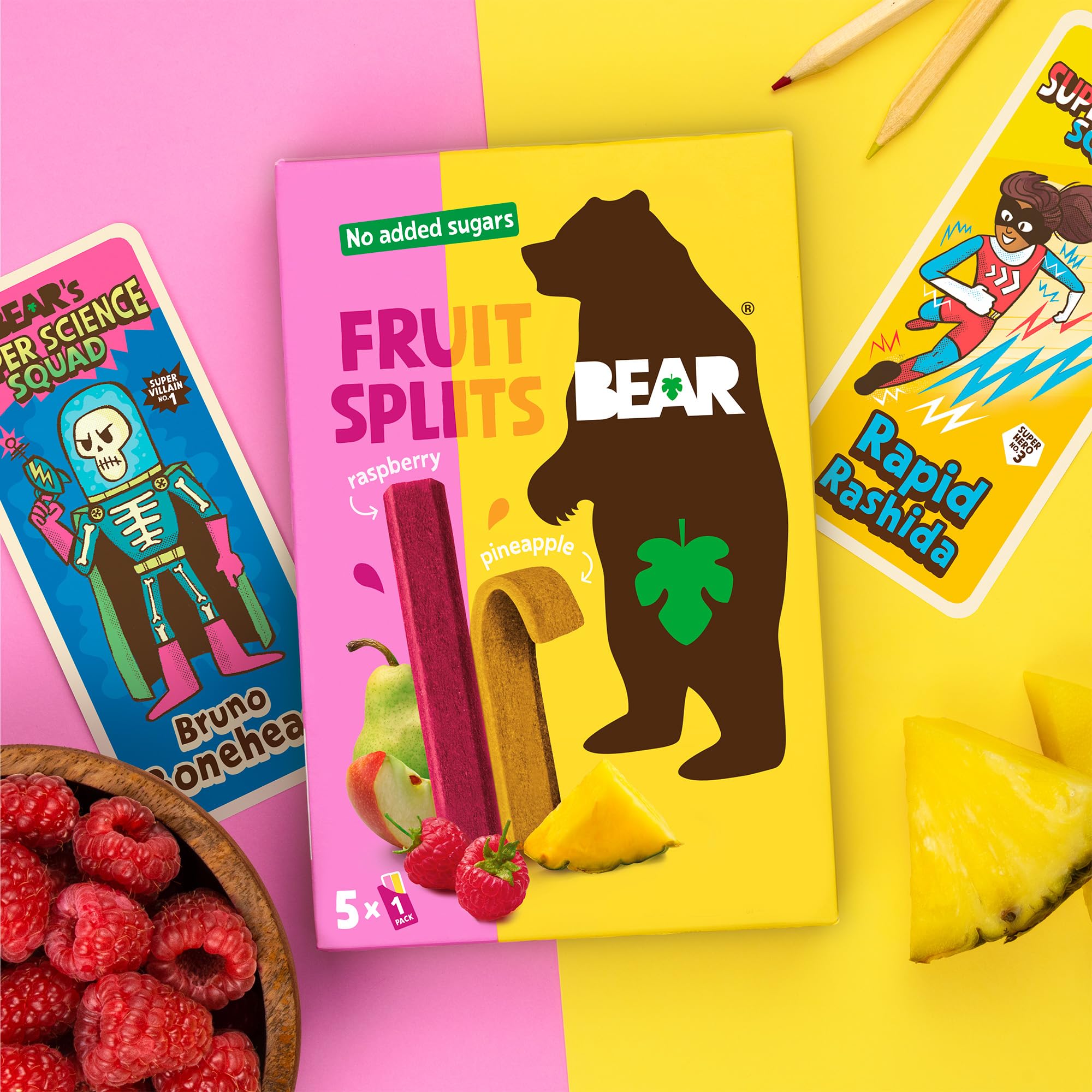 Bear, Fruit Splits Raspberry Pineapple, 3.5 Ounce thumbnail 4