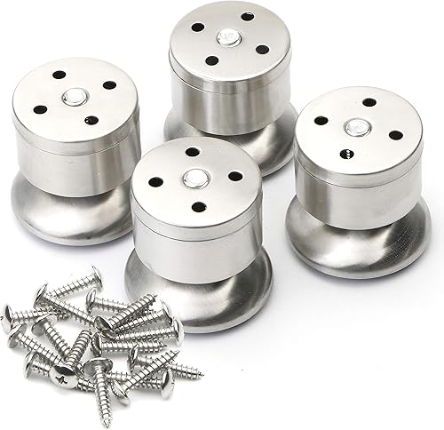 Pxyelec Patas de acero inoxidable para gabinete, patas ajustables, patas de cocina, patas de mesa de escritorio, escritorio, muebles, sofá cama,