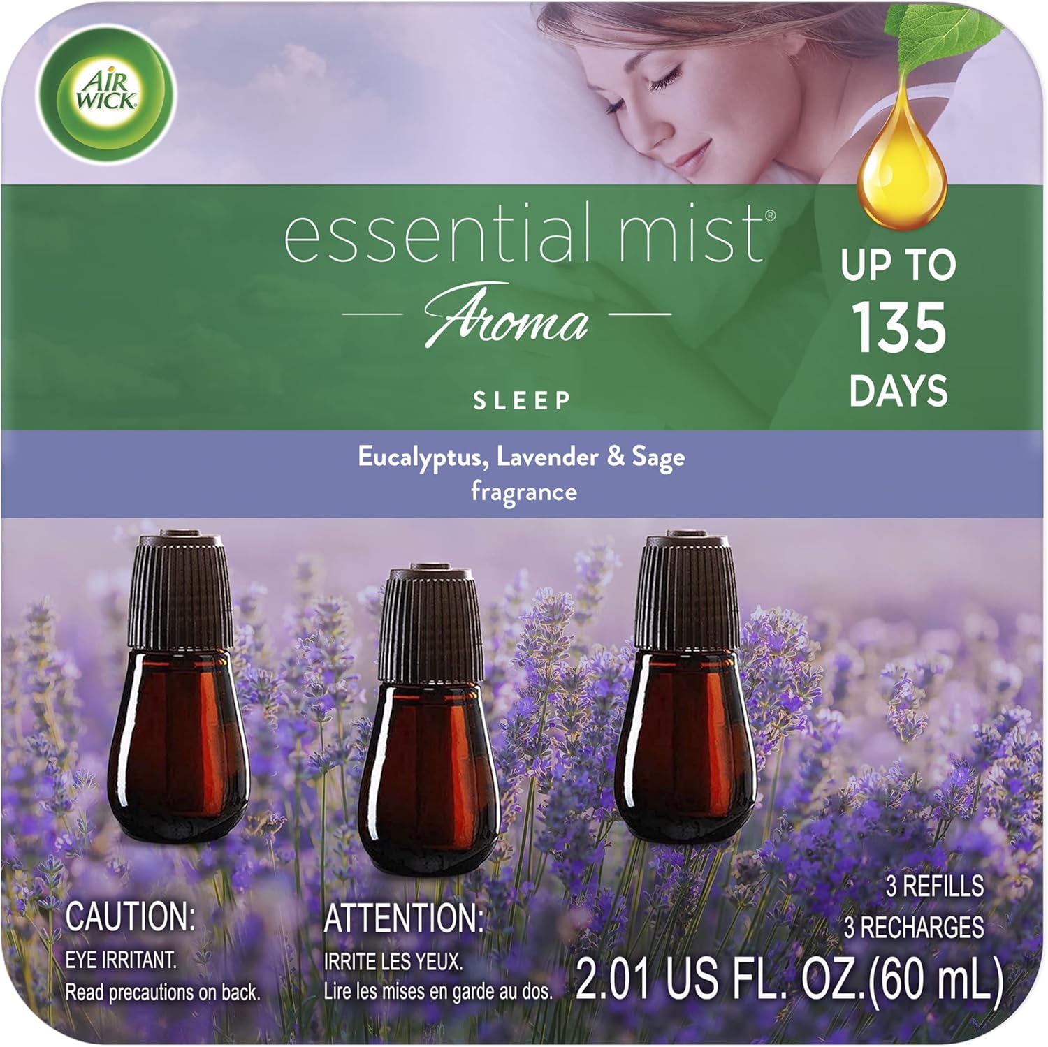 Air Wick Essential Mist Refill, 3 ct, Sleep, Essential Oils