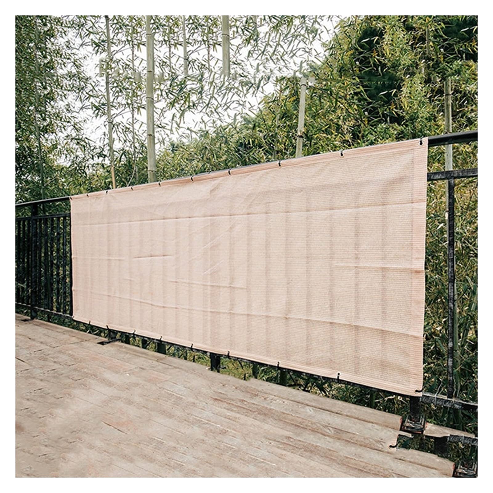 Amazon.com : YJFENG Balcony Privacy Screen, Decoration Fence Shade Netting,  Partition Protection Windbreak Panel with Eyelets for Apartment Railing,  with Rope (Color : Beige, Size : 3x3m) : Patio, Lawn & Garden