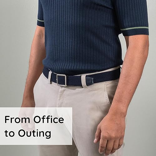 Miniatura 6 de Mens Braided Stretch Belt Adjustable Woven Golf Belt for Casual, Work, and Active Wear