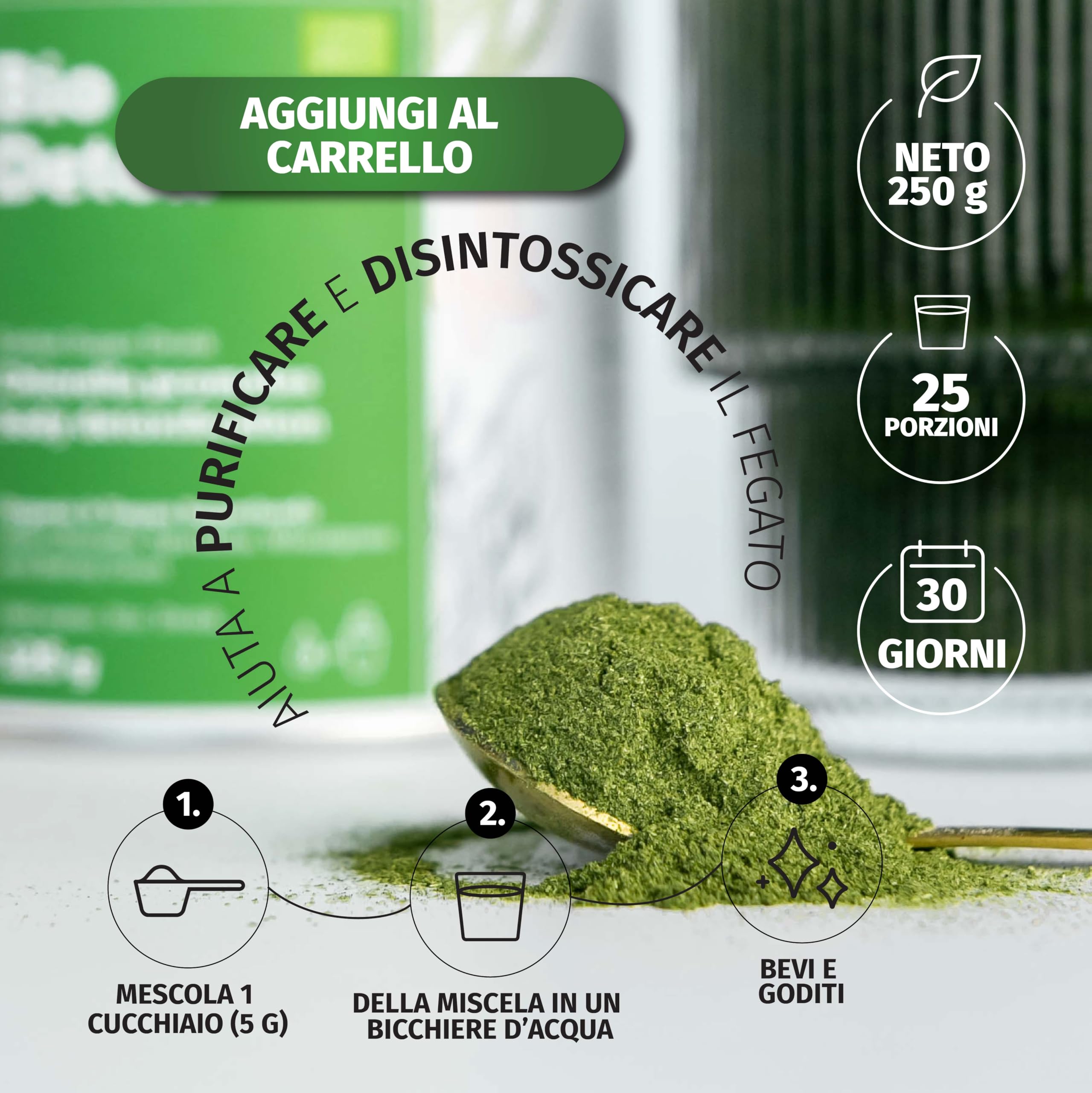 Nature's Finest Fegato Sano 250g per 1 mese - BIO Detox e Liver Cleanse - Mix Superfood Naturale con Cardo Mariano, Estratto di Carciofo, Spirulina, Clorella
