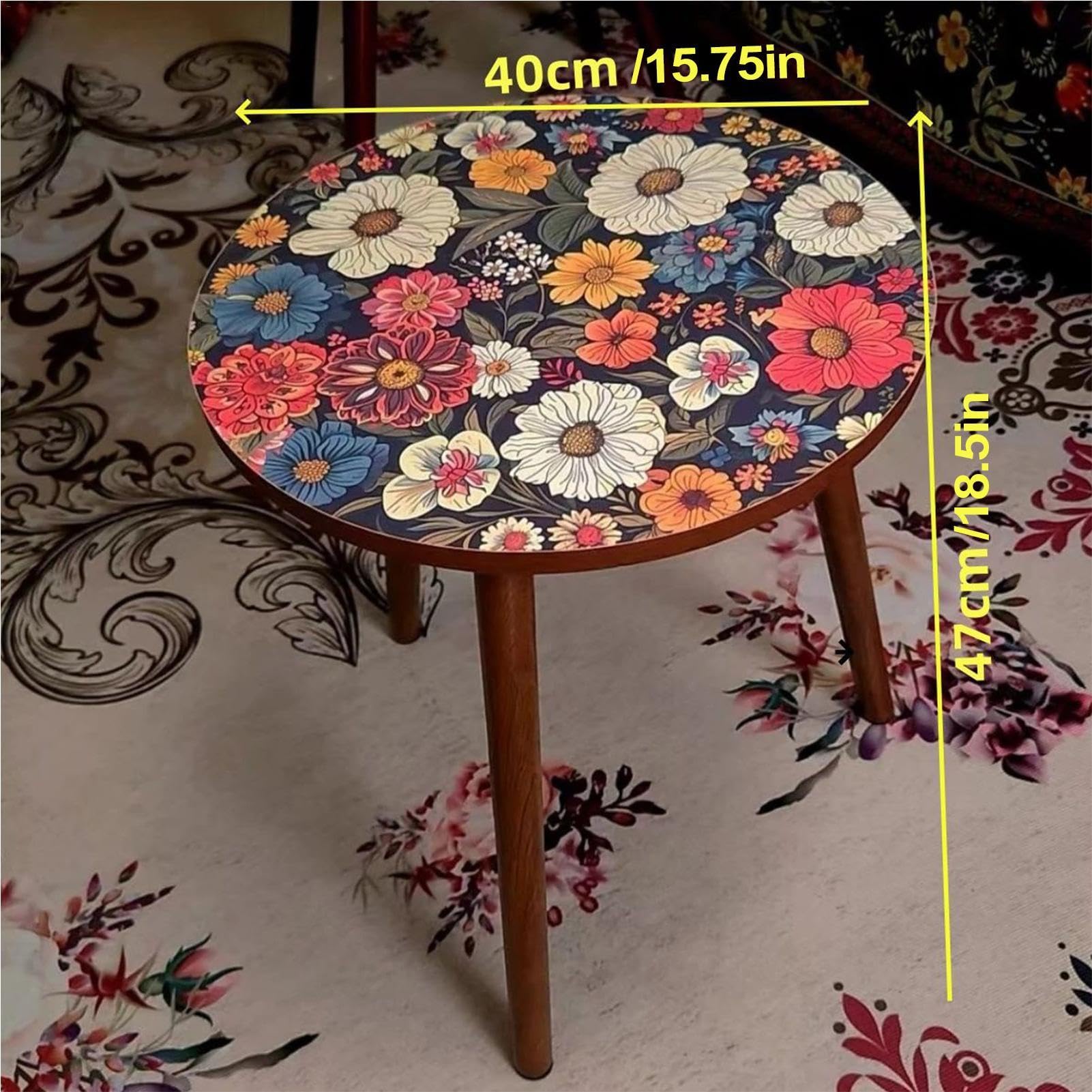 Okrągły stół boczny | Drewniany stół na patio, okrągły stół | idealny stolik na sofę do użytku na świeżym powietrzu | idealna kawiarnia, przekąska i stolik końcowy do ogrodu, hali lub sypialni
