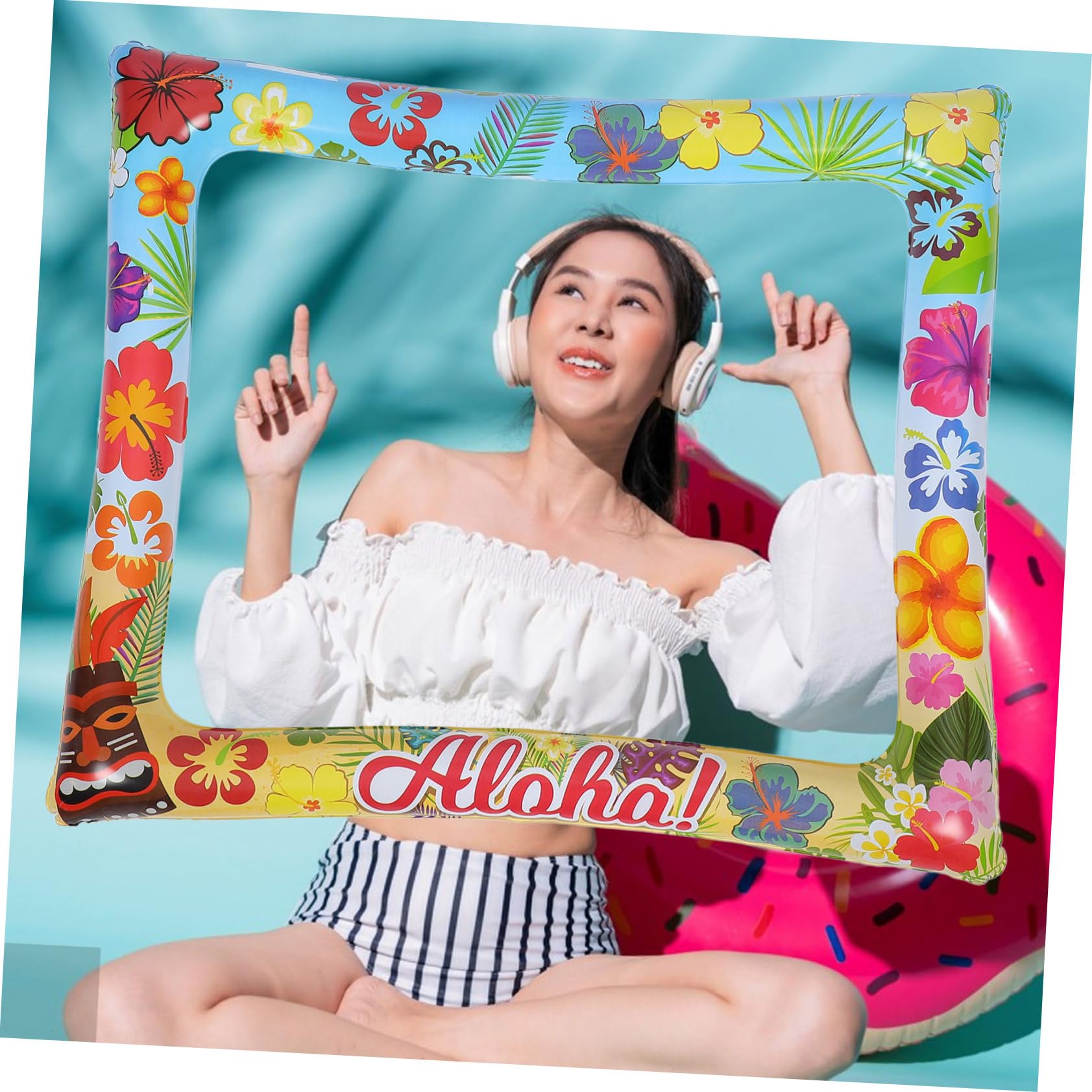 3 Stück Aufblasbarer Foto Rahmen für Sommerpartys Selfie Fotorahmen Lustige Fotorequisiten für Hochzeiten und Feiern Leichtes Reißfestes Design für Unvergessliche