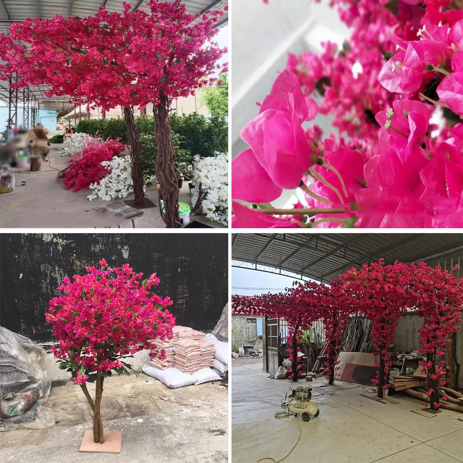 Amazon.co.jp: 手作り人工樹木 ピンク人工ブーゲンビリア樹木 屋内屋外