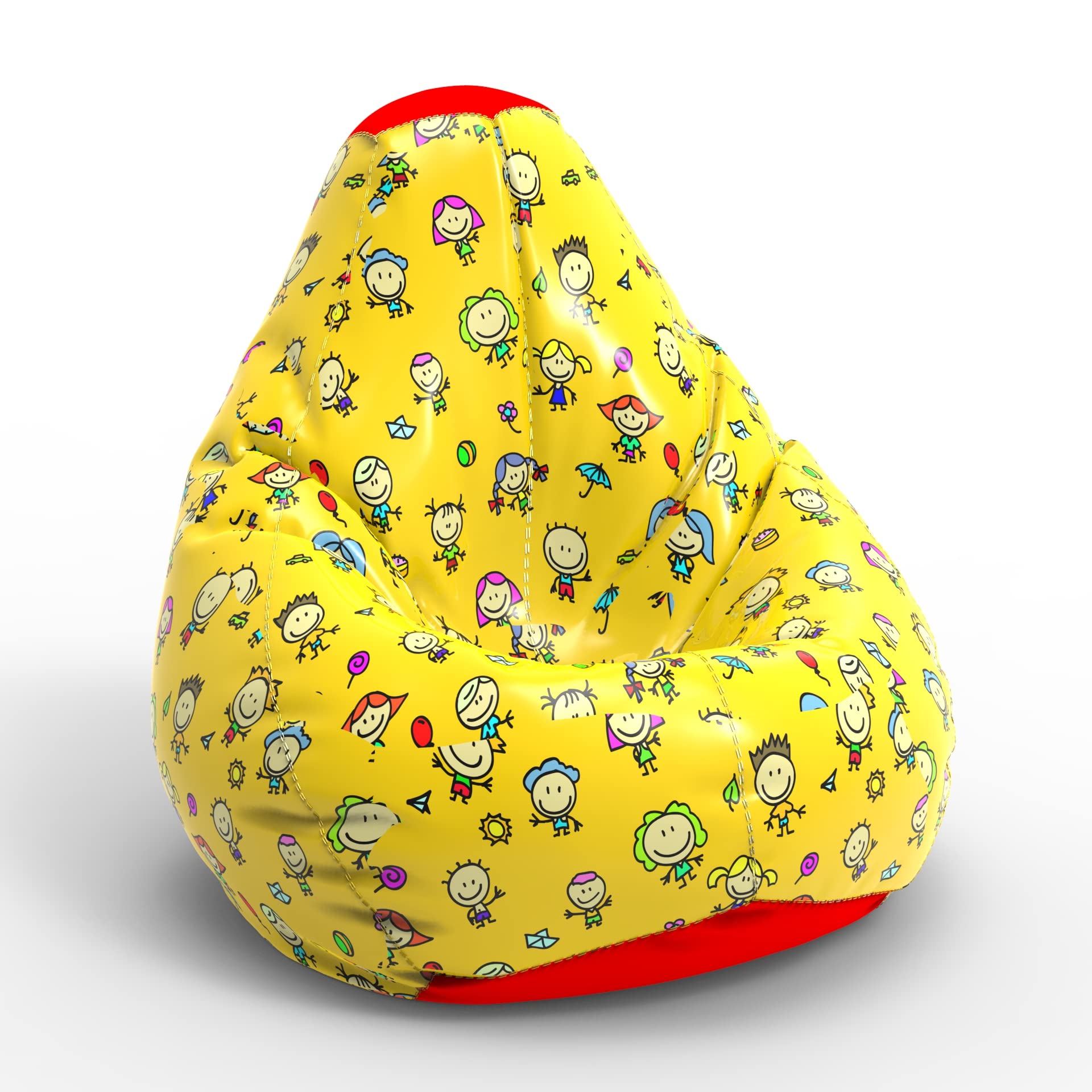 ComfyBean Bag-XXL Designer Lazzy-Printed Bean Bag Filled with Beans-Size -  XXL-Kids Cartoon - F - Yellow Red : Amazon.in: Home & Kitchen