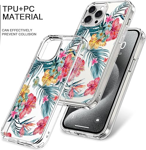 Miniatura 10 de bicol Funda compatible con iPhone 15, transparente con diseños de moda para niñas y mujeres, ajuste delgado, a prueba de golpes, funda protectora de