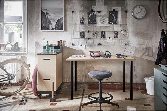 IKEA ADILS/LINNMON Desk, 100x60 cm, White Stained Oak Effect/Black