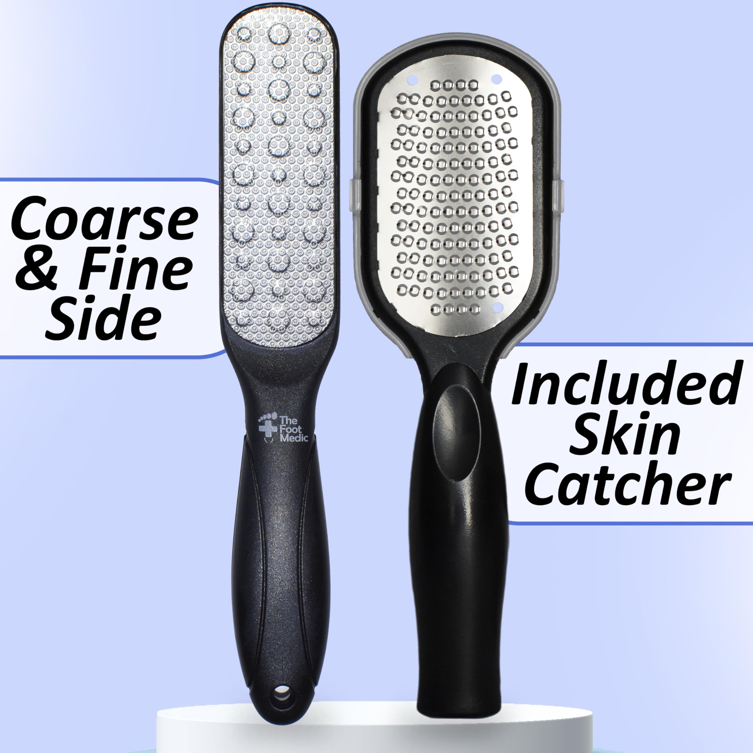 2 Foot Files, Double Sided Foot Scrubber, Callus Remover, Pedicure Foot Spa Products, Pedicure Tools for Feet, Dead Skin Scraper Foot Care, The Foot Medic