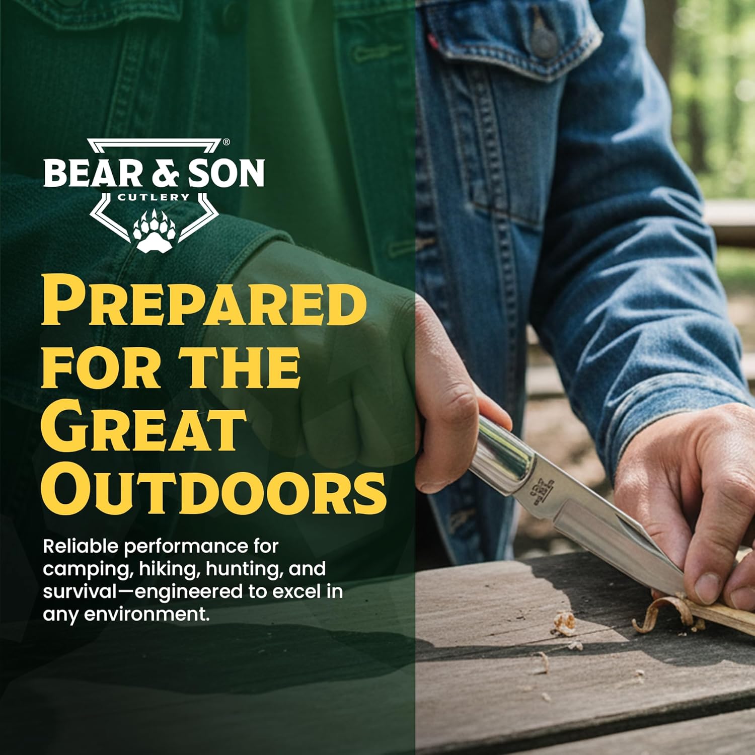 Bear & Son Small Folding Pocket Knife – 2.25" Clip Point Blade 440 Stainless Steel | EDC Knife with Rosewood Handle & Nickel Silver Bolsters | Manual Lockback for Everyday Carry, Camping & Outdoor Use