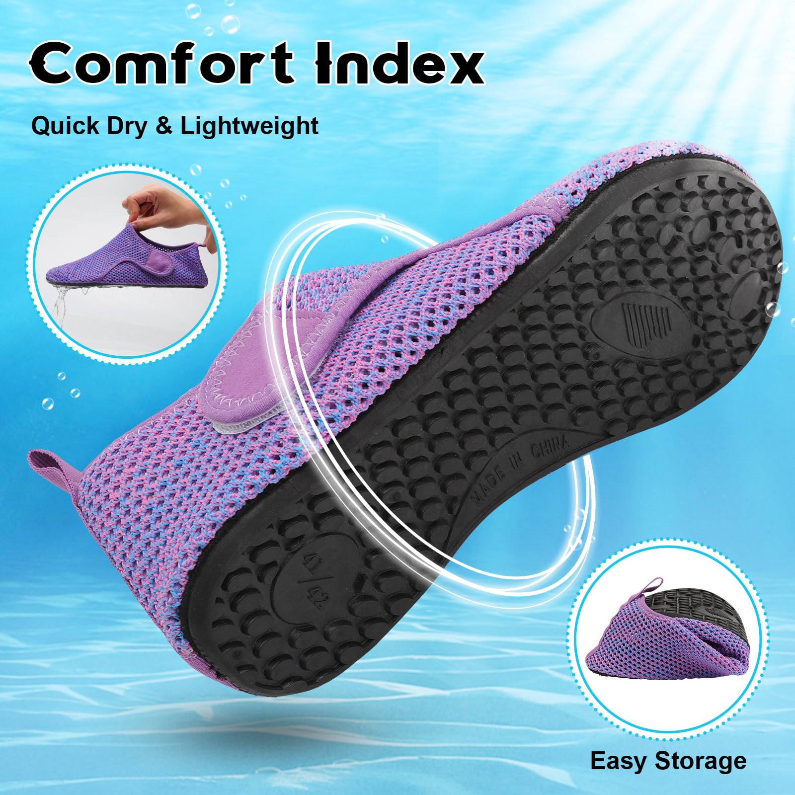 Scurtain Zapatos de agua descalzos para mujeres y hombres, calcetines acuáticos de verano de secado rápido