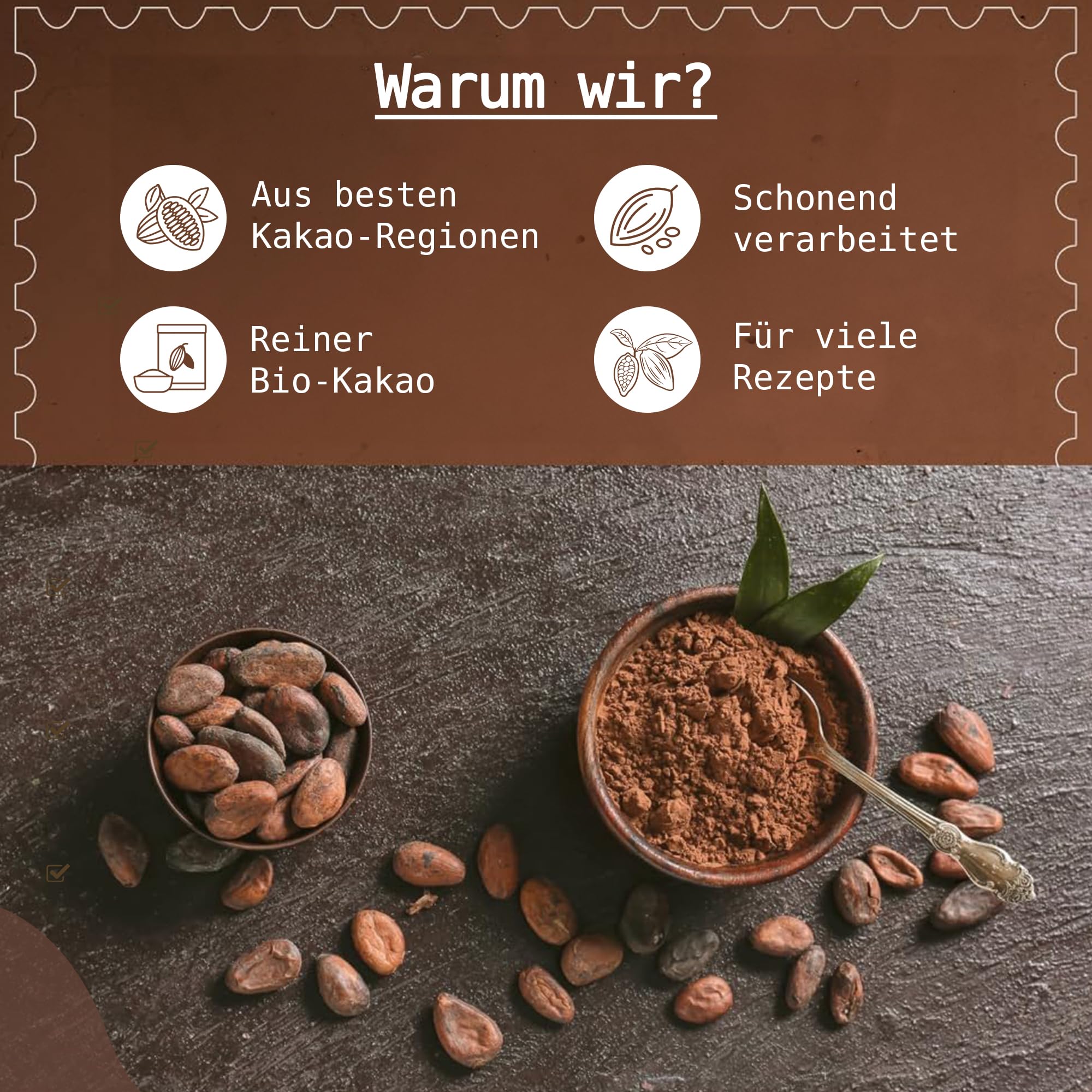Cacao crudo biologico non zuccherato in polvere dal Perù | 100% naturale | Cacao crudo in polvere… (400 g)
