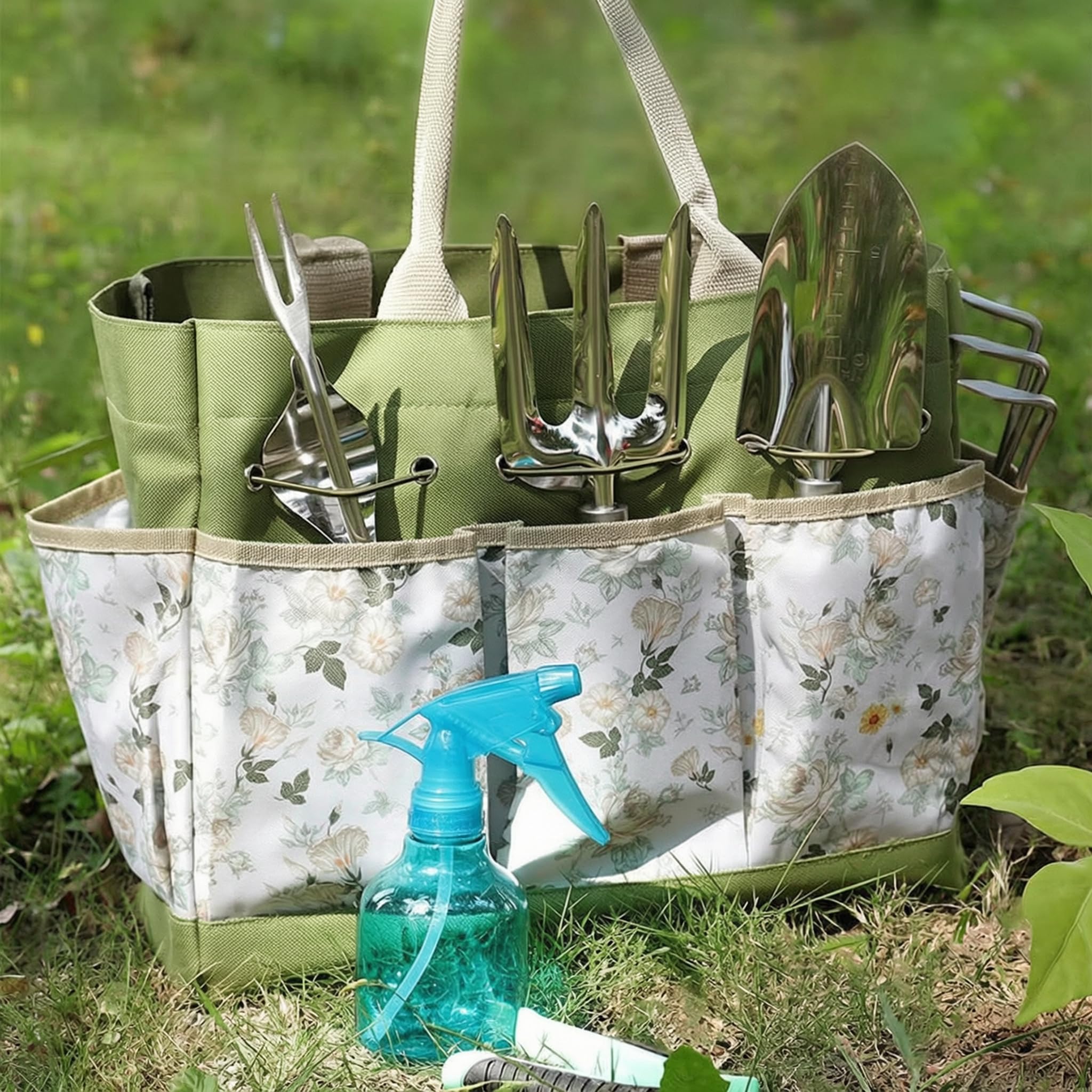 Attrezzi da giardino in acciaio inossidabile con manici in legno