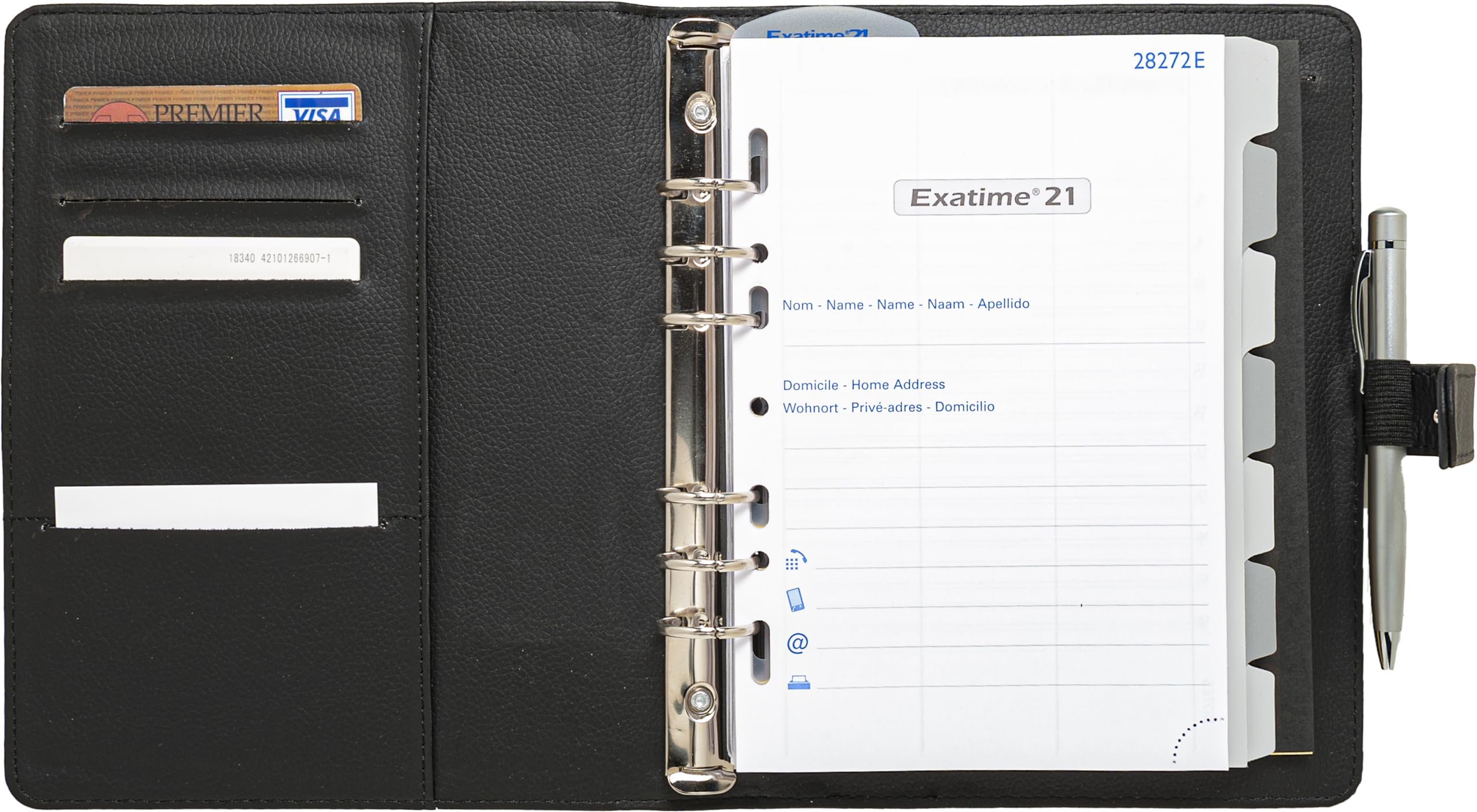 Exacompta Exatime 21 Baltique 8255 - Agenda organizer nero
