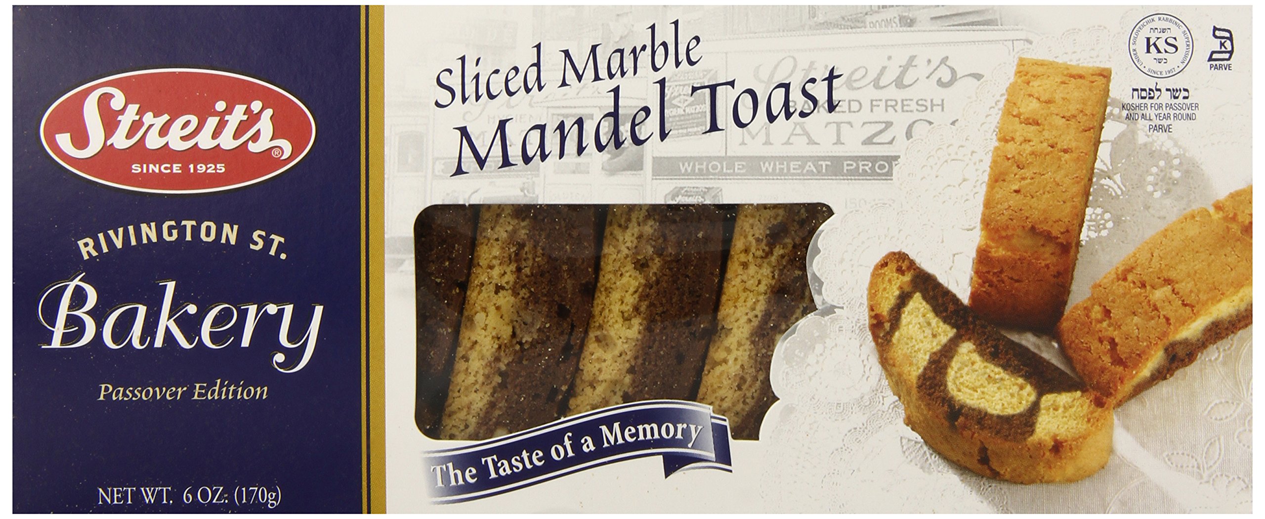 Streit's Toast, Marble Mandel, Passover, 6-ounces (Pack of 4)