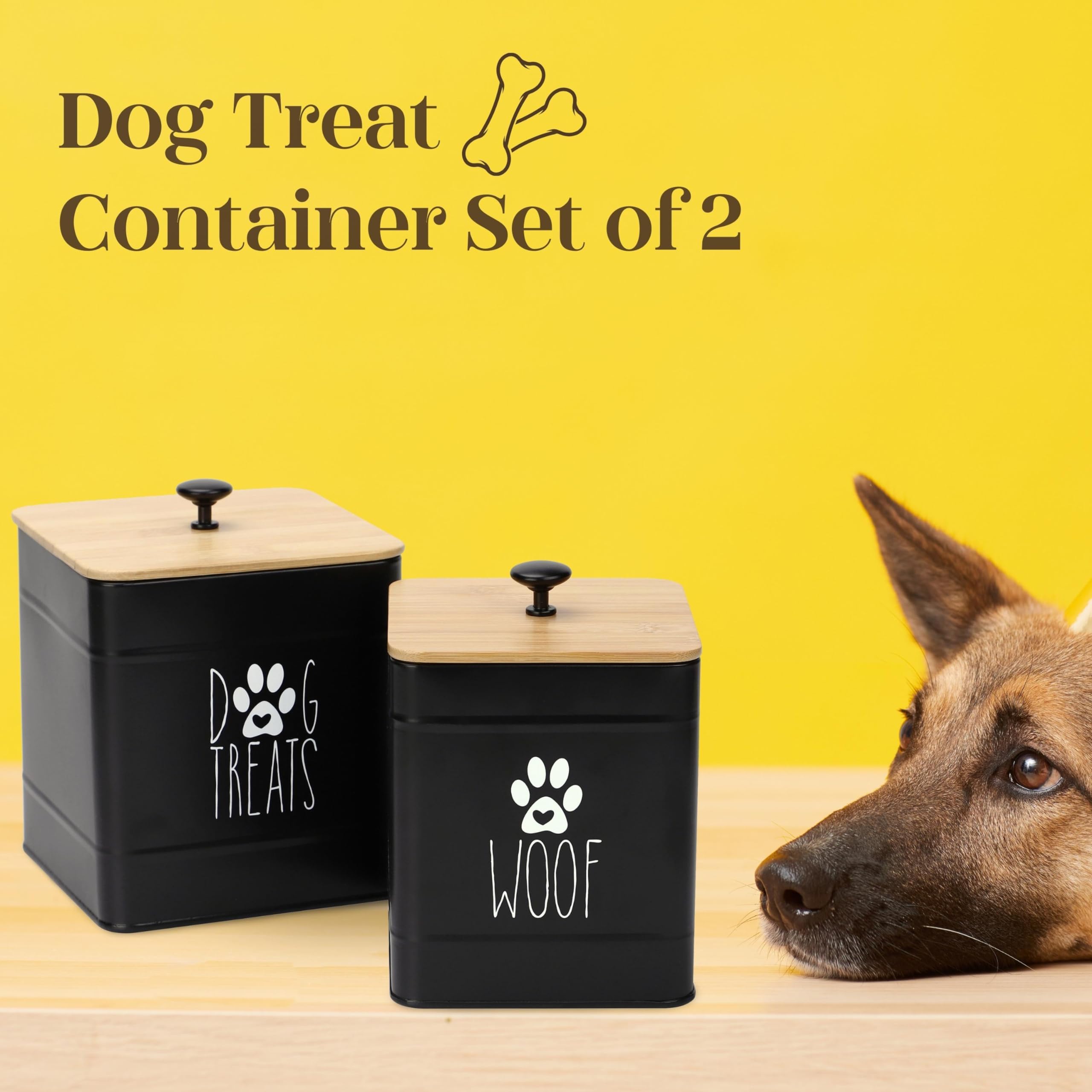 PERFNIQUE Dog Treat Container, Dog Treat Jar Set of 2 with Airtight Lid - Image 4