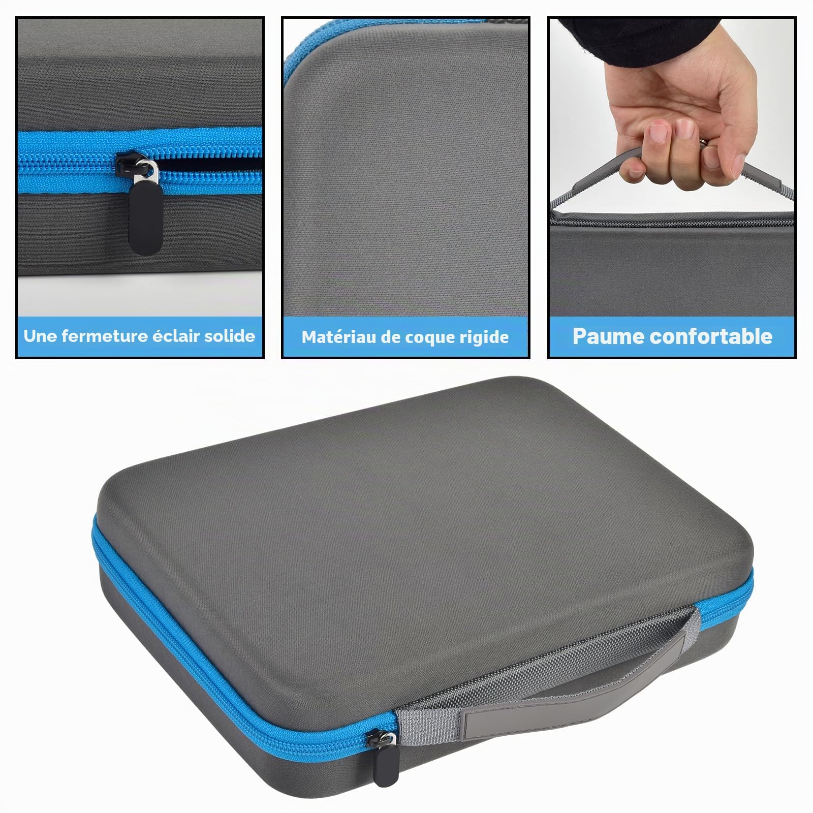 Organisateur de piles boîtier de rangement étui boîte avec contrôle de test BT-168. Contient 225 piles AA AAA C D-cell 9 V 3 V lithium (bleu, grand)
