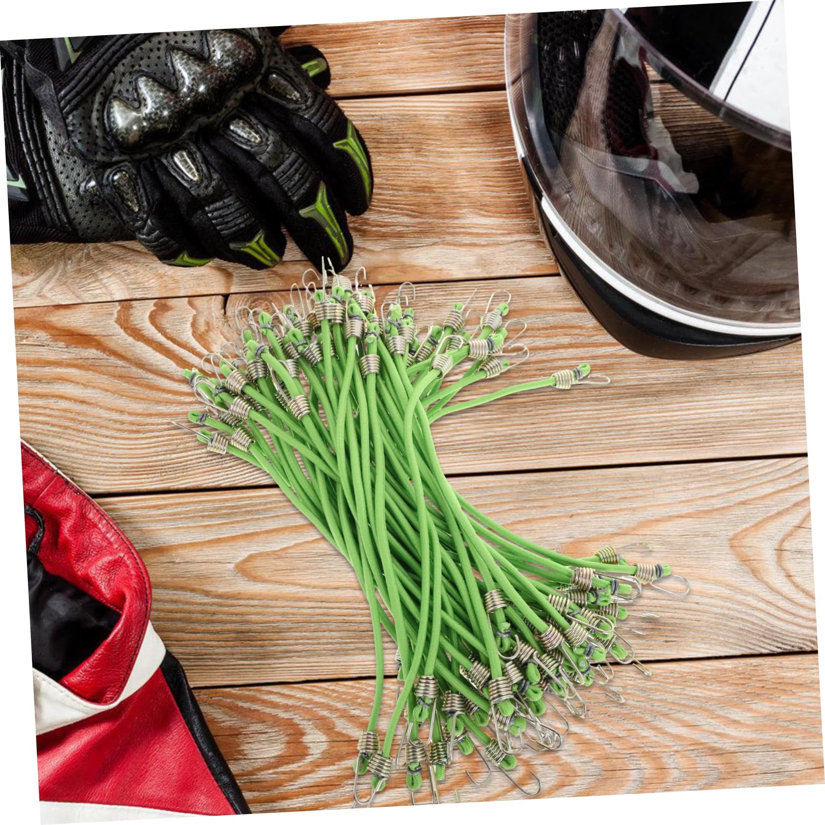GANAZONO 50 Pezzi Corde Elastiche Mini per Bagagli con Ganci, Lunghezza Regolabile, Fissaggio Sicuro per Campeggio e Trasporto
