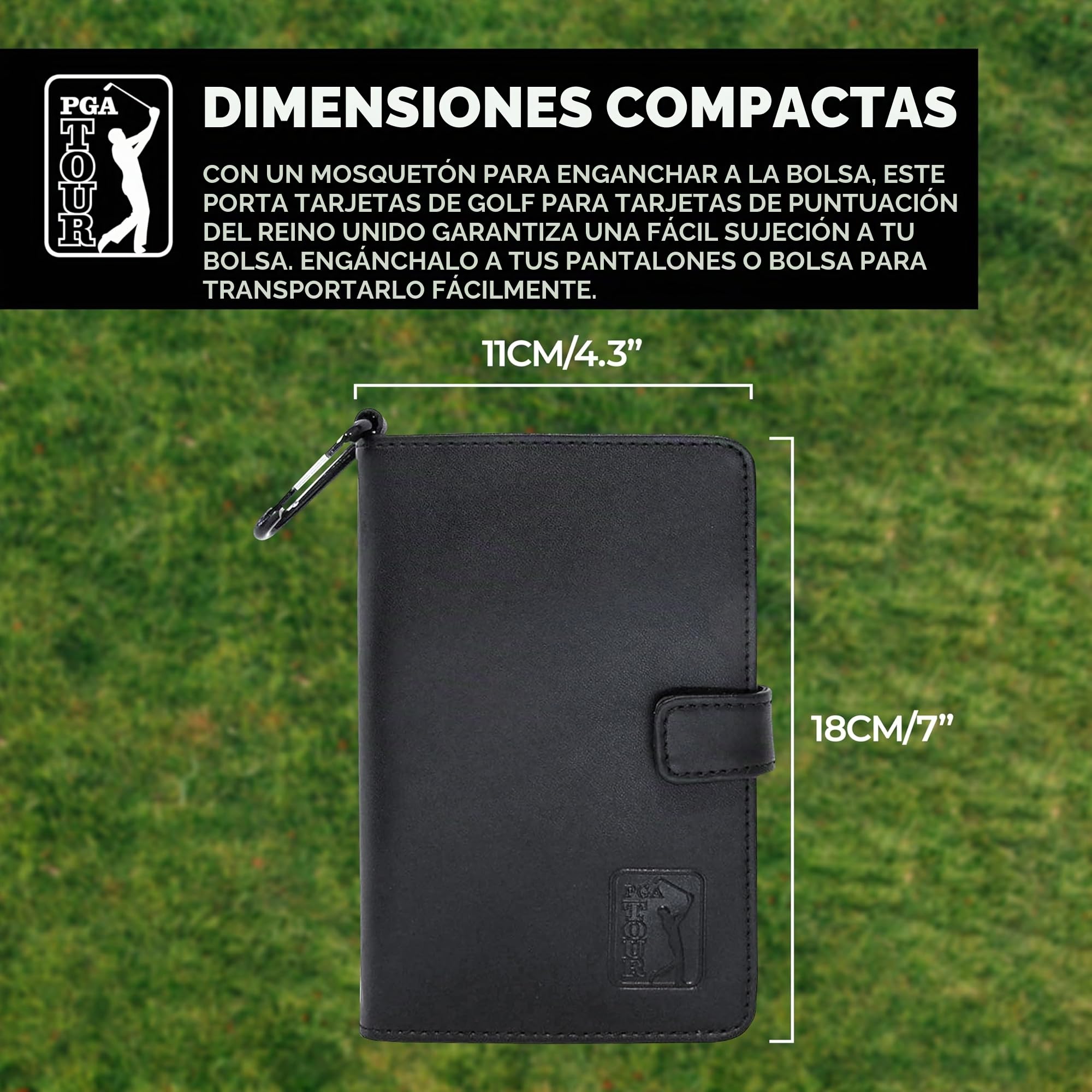 PGA Tour - Organizador de Piel para Golf, Color Negro