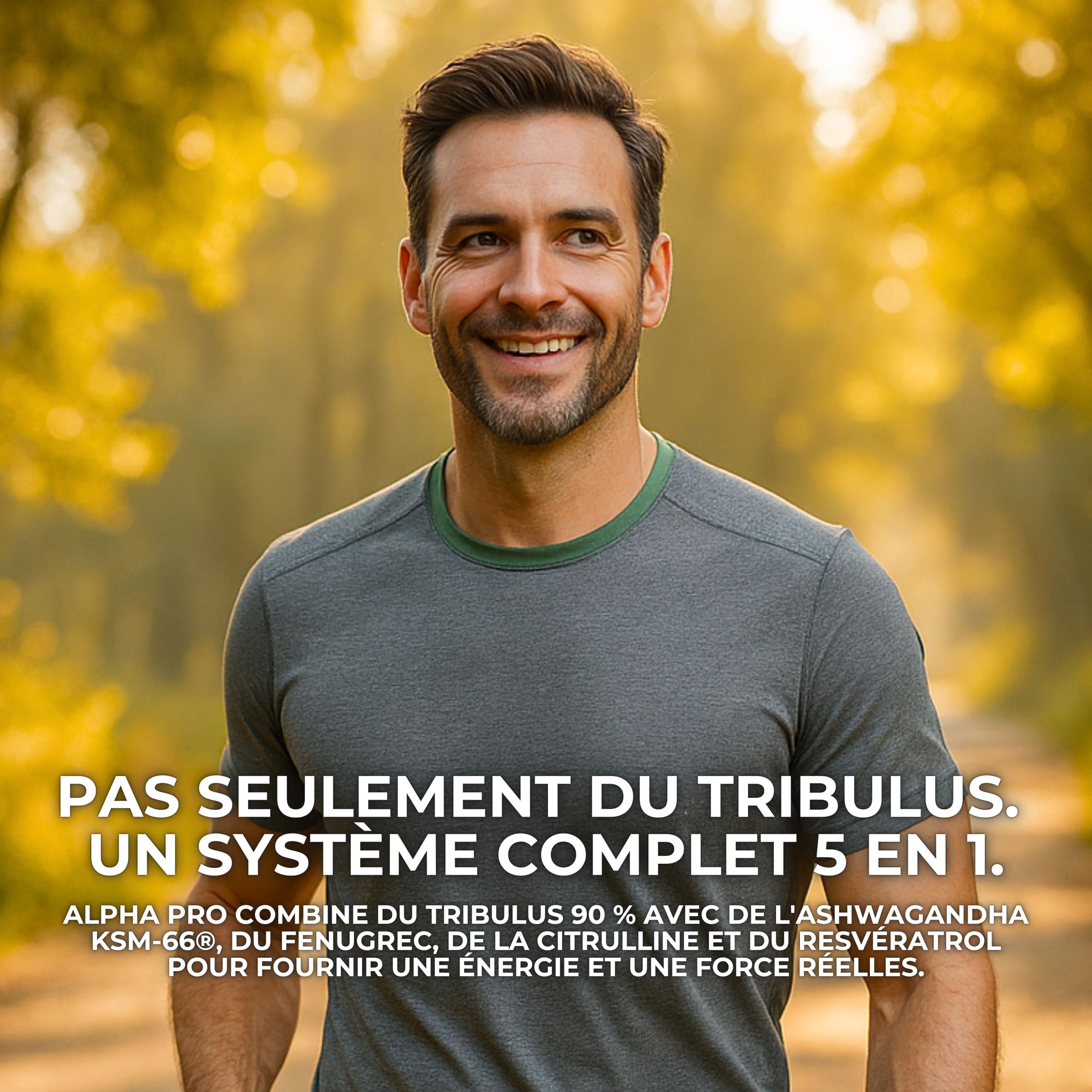 Tribulus Terrestris 90 Saponines Alpha Pro Formule 5 en 1 avec Ashwagandha KSM 66 Fenugrec L-Citrulline et Resvératrol Complément Alimentaire