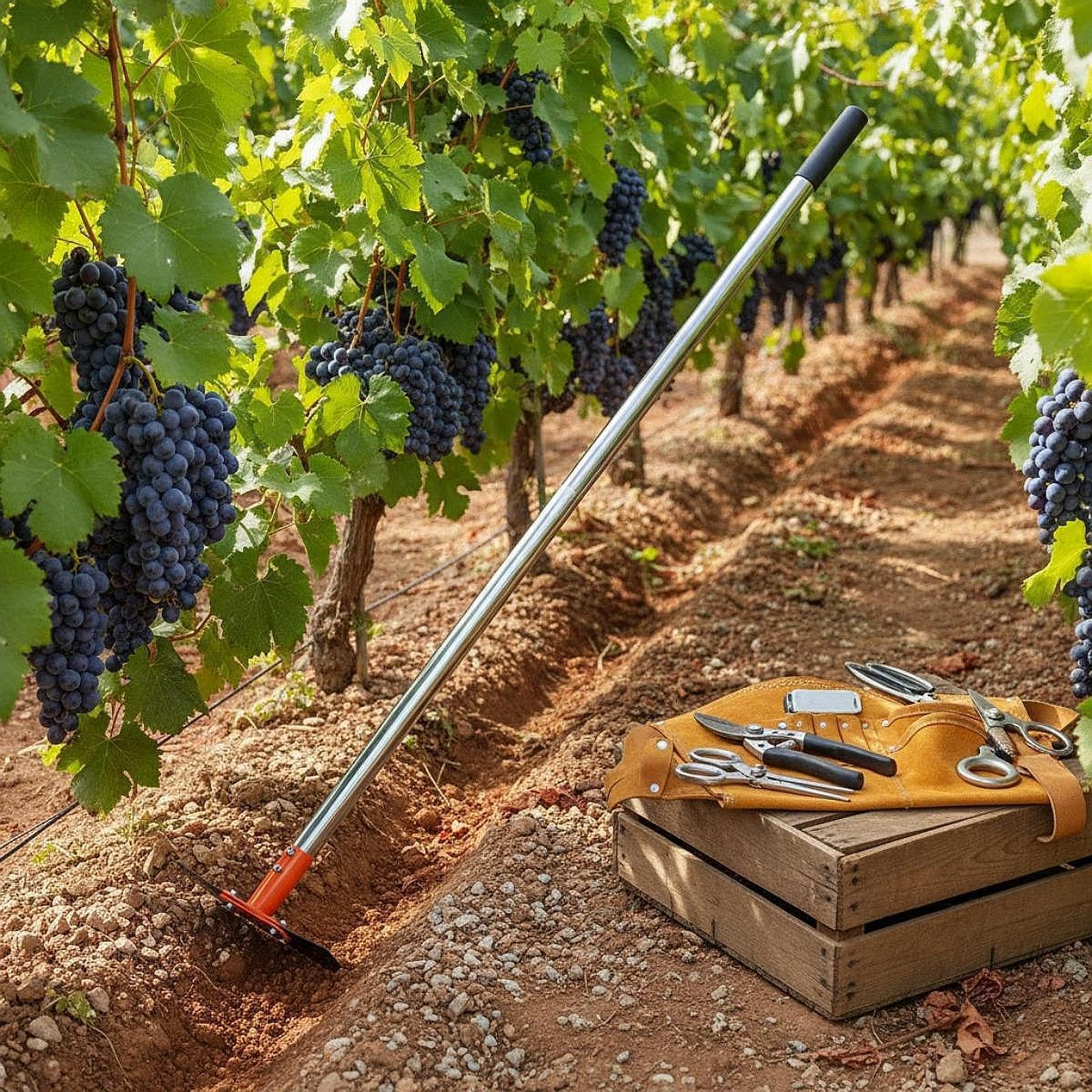 Zappa da Giardino Manuale Multifunzione, Rastrello, Diserbante, con Testa in Acciaio E Manico Antiscivolo Estensibile, Ideale per
