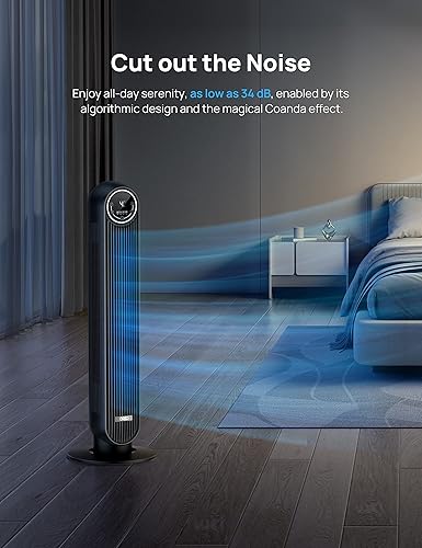 Miniatura 7 de Dreo Ventilador de torre WiFi de 40 pulgadas, refrigeración de alta velocidad de 26 piess, ventilador de piso silencioso con control remoto y