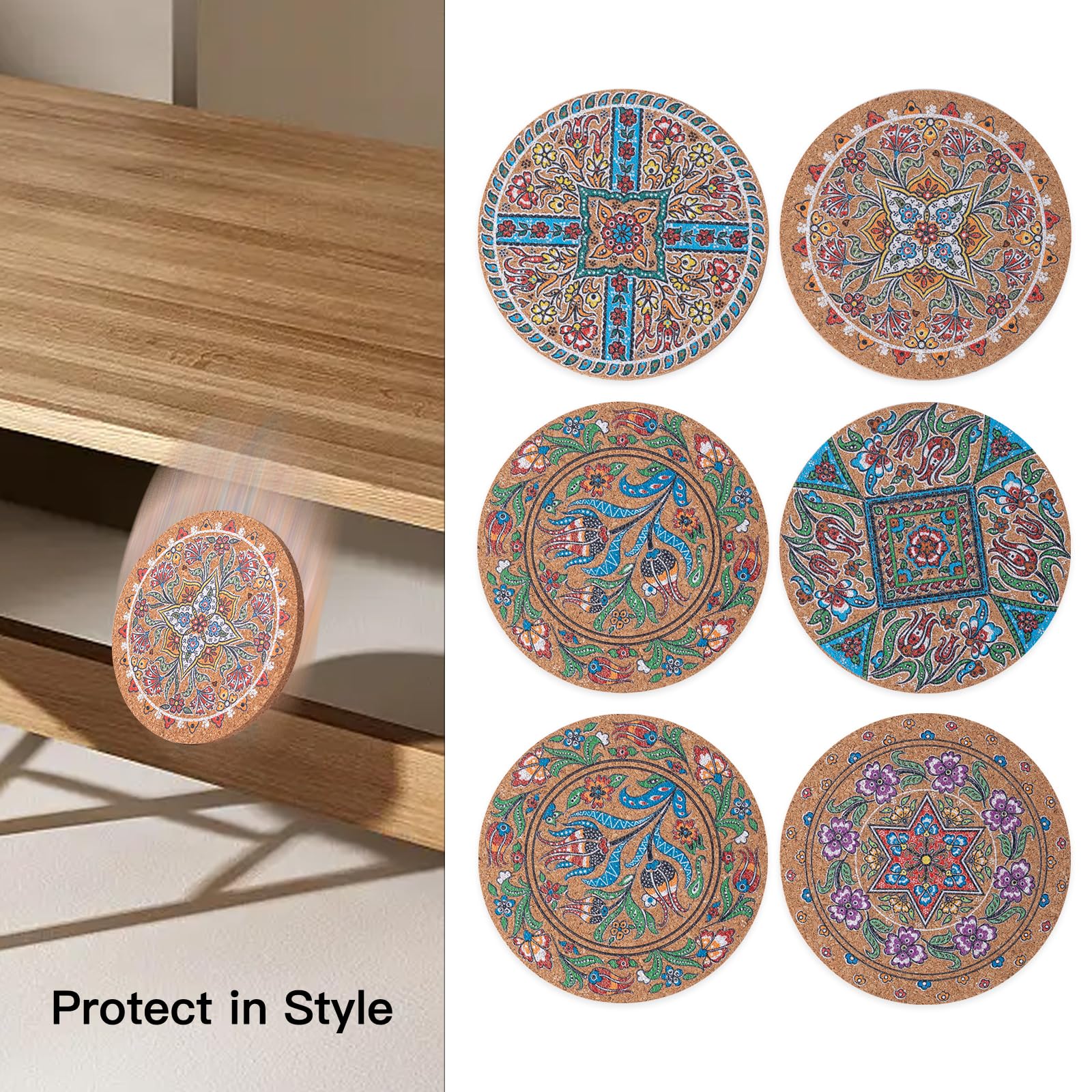 STARUBY 12 Pcs Cork Coasters - Image 4