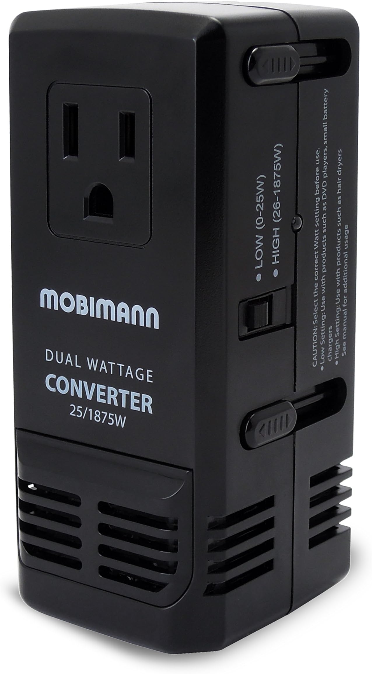 Dual Wattage International Travel Voltage Converter Step Down 220V to 110V Voltage Power Converter for Curling Irons, Steam Iron Hair Dryer from US to Europe Australia UK Malta Over 150 Countries
