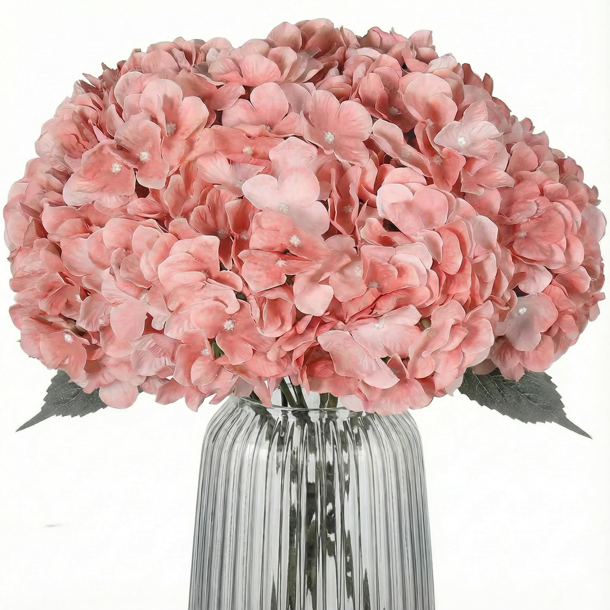 Blooming Paradise 2Bouquets Artificial Fake Flowers Plants Silk Hydrangea Arrangements Wedding Bouquets Decorations Plastic Floral Home Kitchen Garden