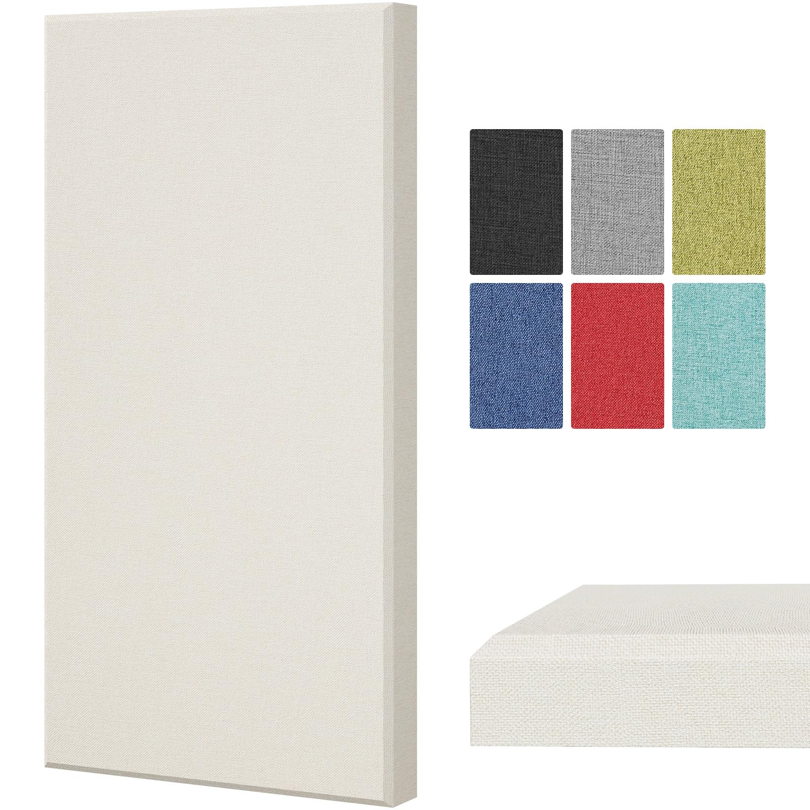 TONOR Grands Panneaux Acoustiques en Fibre de Verre, 100 x 50 x 4 cm Panneaux Insonorisants Murs pour la Décoration Intérieure des Murs de Studios, Salons, Salles de Cinéma, Beige