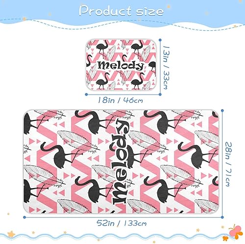 Miniatura 4 de Custom Flamingo Crib Mattress Protector Pad for Boys Girls Baby Ice Silk Mat Bed Toddler Mattress Sheets Cooling Mattress Topper Play Mat for