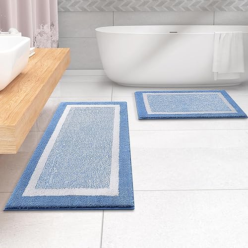 Miniatura 8 de OLANLY Juego de alfombras de baño de 3 piezas, alfombras de baño de microfibra suave y absorbente y alfombra de inodoro de contorno en forma de U,