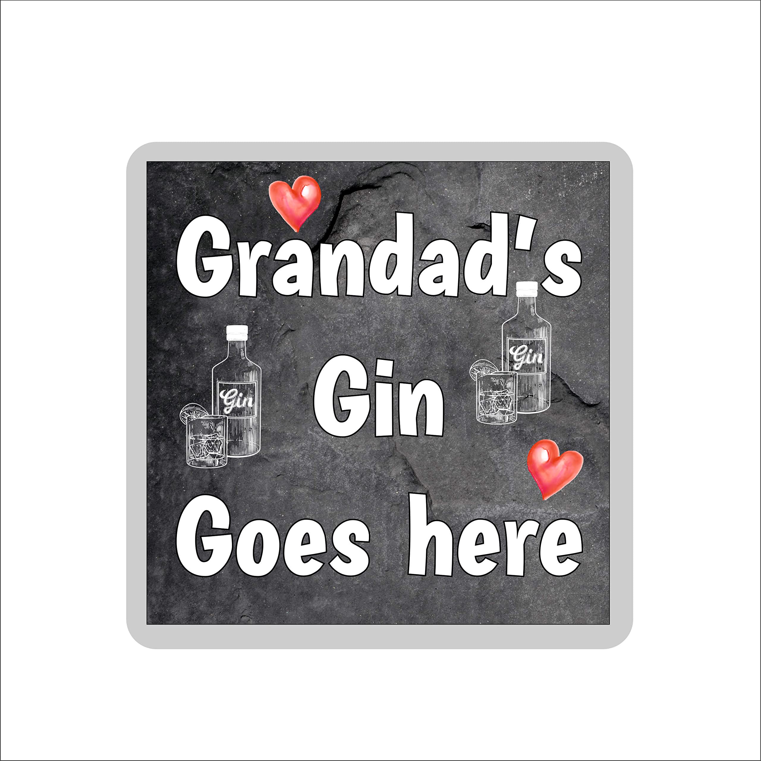 Decalarama Multicolor Grandad Gin Coaster – Grandad's Gin Goes Here - Novelty Gift - Fun Birthday