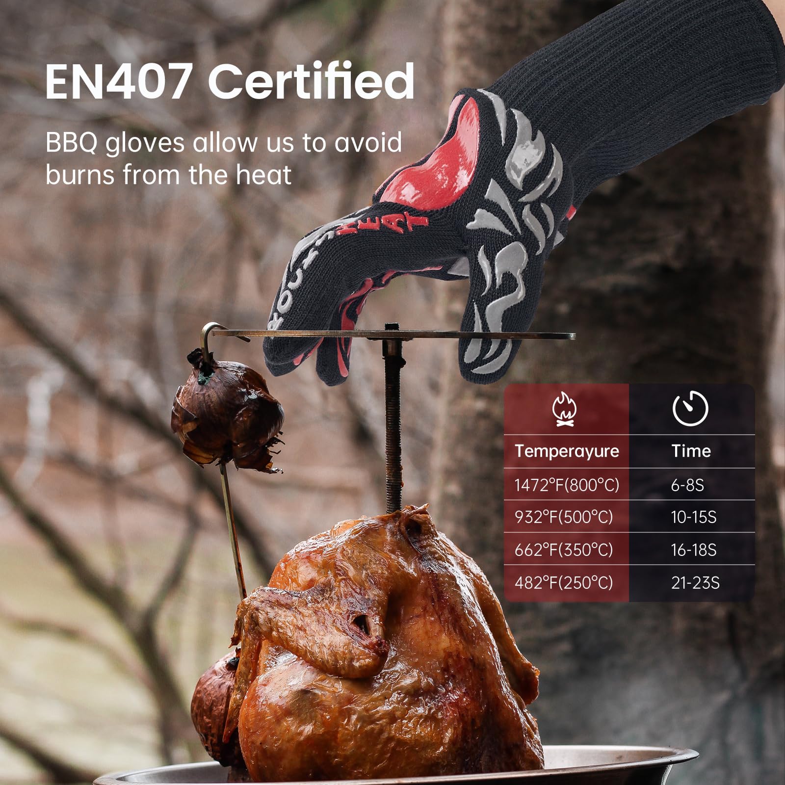 Gants De Barbecue En Cuir, Gants De Gril Résistants à La Chaleur, Gants De Four