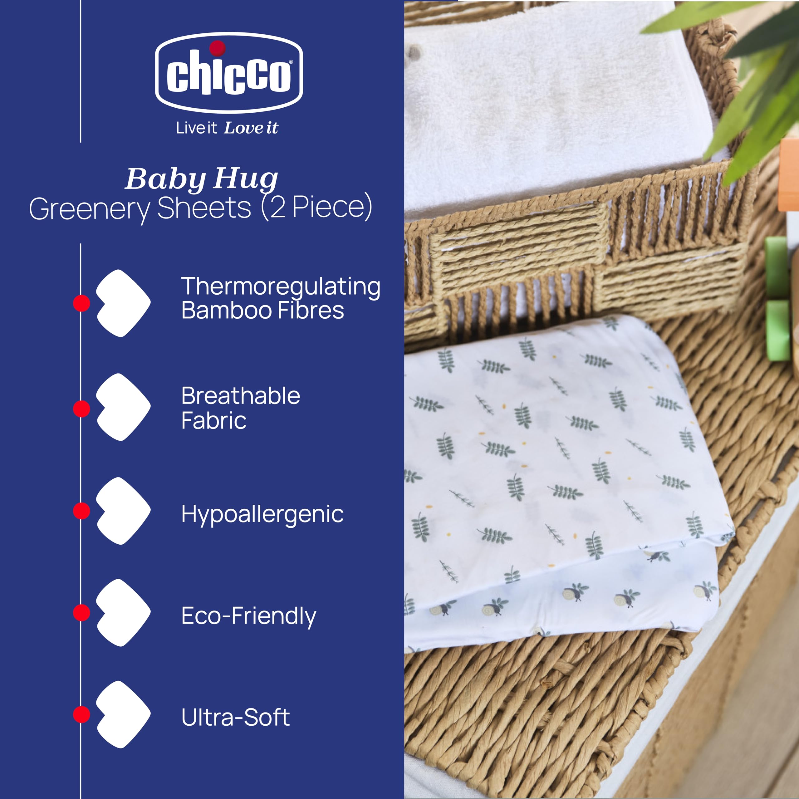 Chicco Next2Me Bettlaken, 100% weiche Baumwolle, originelles und offizielles Zubehör für Next2Me Kinderbett, Baumwolle und Konfetti, 2 Stück