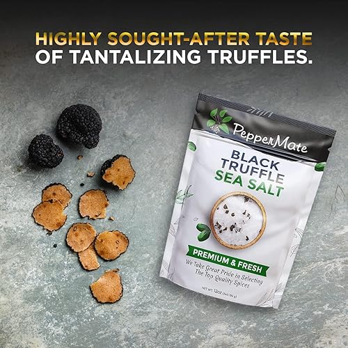 Miniatura 3 de Mezcla de sal marina de trufa negra  12 oz sofisticada sal gruesa Umami para molinillo de sal  Condimento de trufa para carne pollo palomitas de