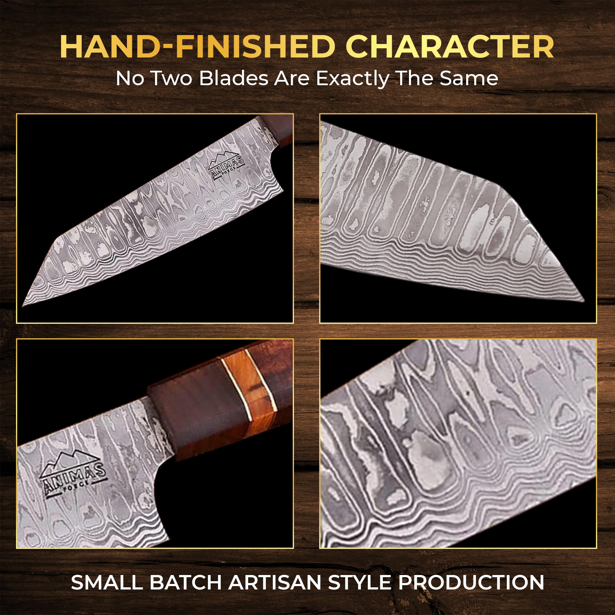 Damascus Chef Knife 7 Inch Blade Lightweight 7 oz Kitchen Utility Knife Layered High Carbon Damascus Steel Cooking Prep Knife with Leather Sheath Hand Forged Style Gift Requires Care — Amazon image 4