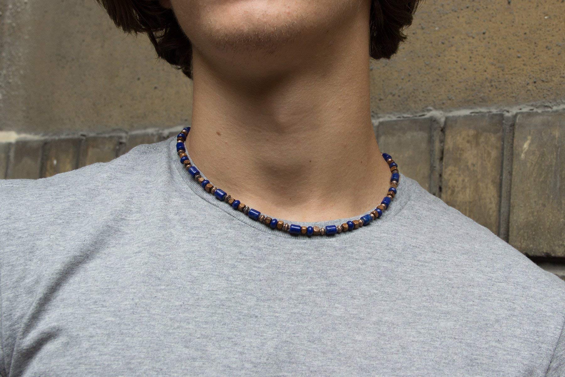 Collier en lapis lazuli pour hommes et femmes CHNA06-19