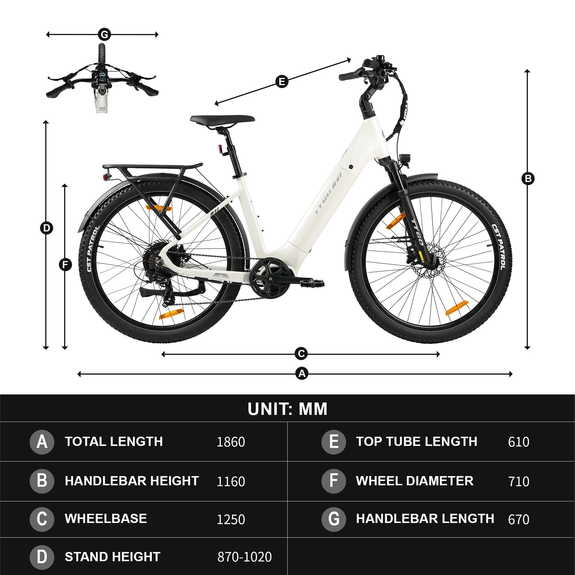 ttgo E Bike Z3 Vélo électrique 27,5" en alliage d'aluminium avec moteur arrière 250 W 70 NM Batterie 48 V 15 Ah 7 vitesses jusqu'à 120 km Écran LCD Vélo électrique pour homme et femme