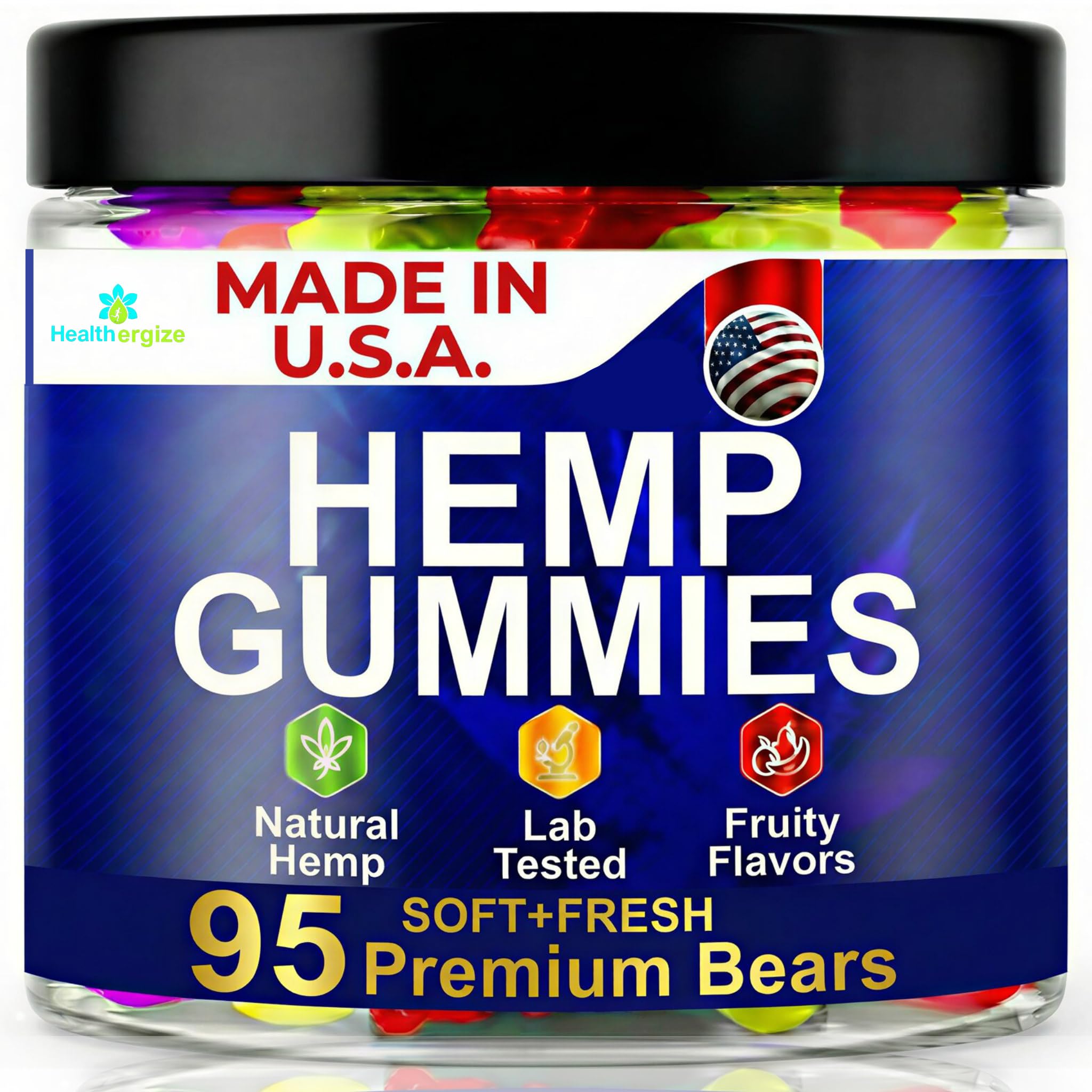 Hemp Gummies for Sleep Support Gummy Bear Edibles, Peace and Relaxation-Made in USA